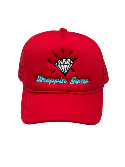 Droppin Gems Red Trucker Hat
