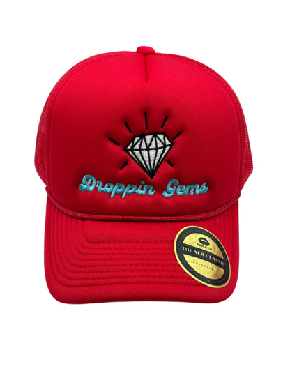 Droppin Gems Red Trucker Hat