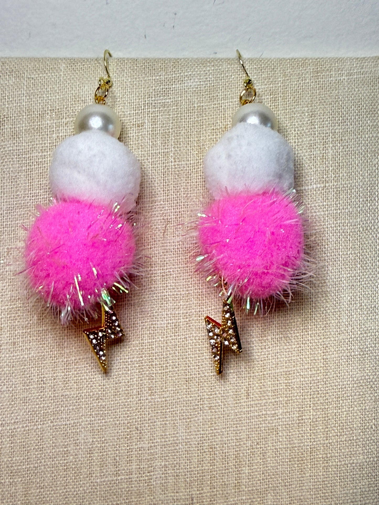 Pink Lets Get this Party Started Performance puff earring in Pink styles