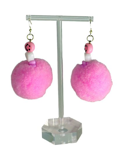 Pink Lets Get this Party Started Performance puff earring in Pink styles